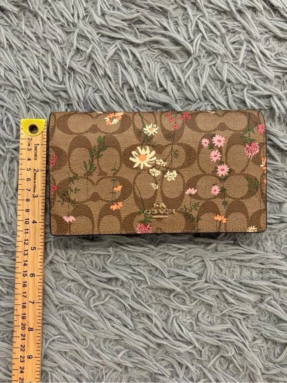 NWOT COACH Anna Foldover Clutch/Crossbody in Signature Canvas Wildflower Print